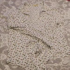 Button up bird shirt